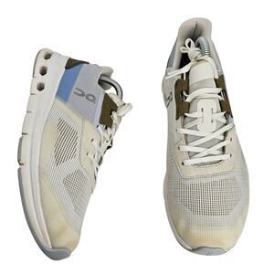 On Cloudrift Ivory Heather Womens 10 Olive Green Creme Blue Running Shoes